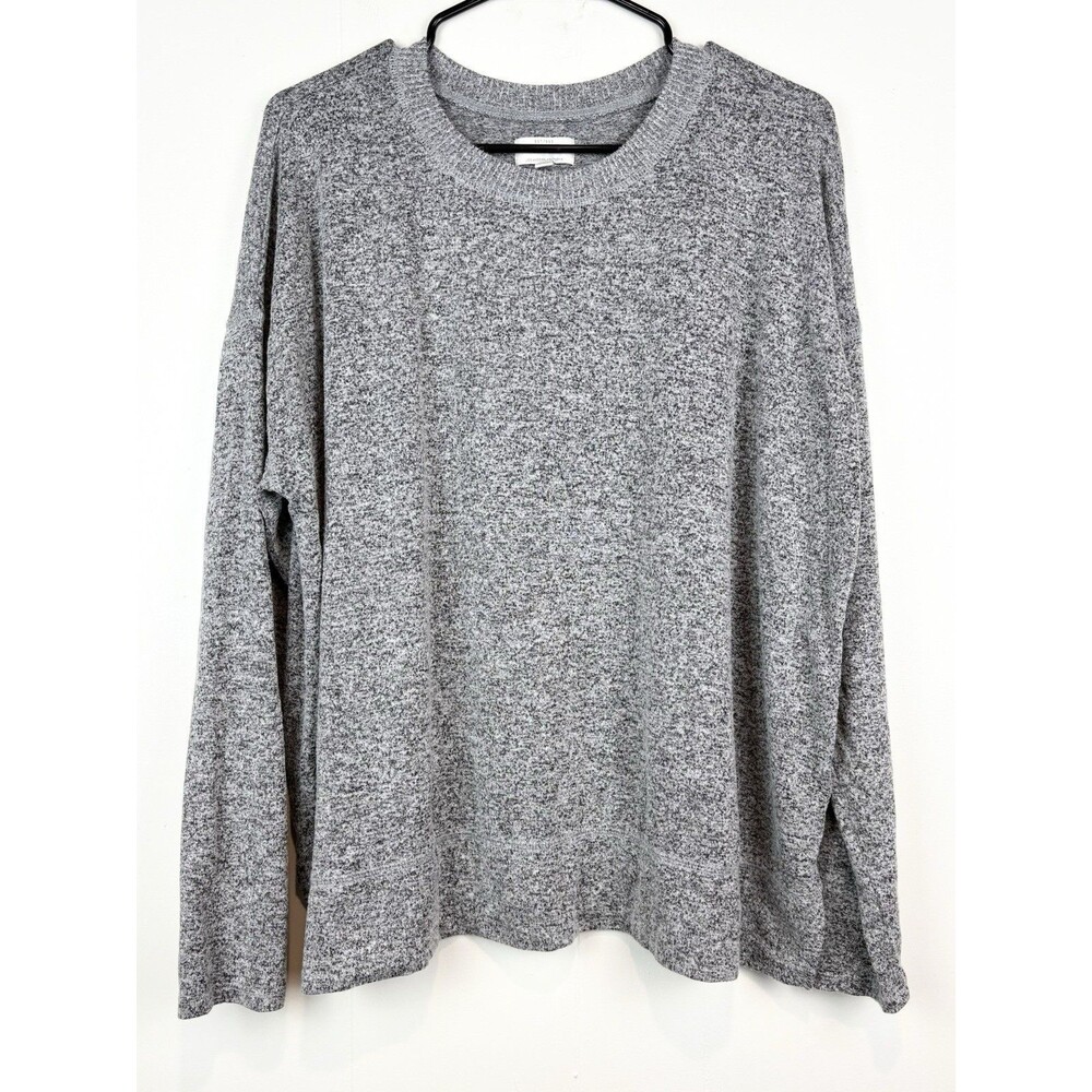 Lucky Brand Women's Sweater Oversized Gray Classic Relaxed Soft Comfy Neutral XL